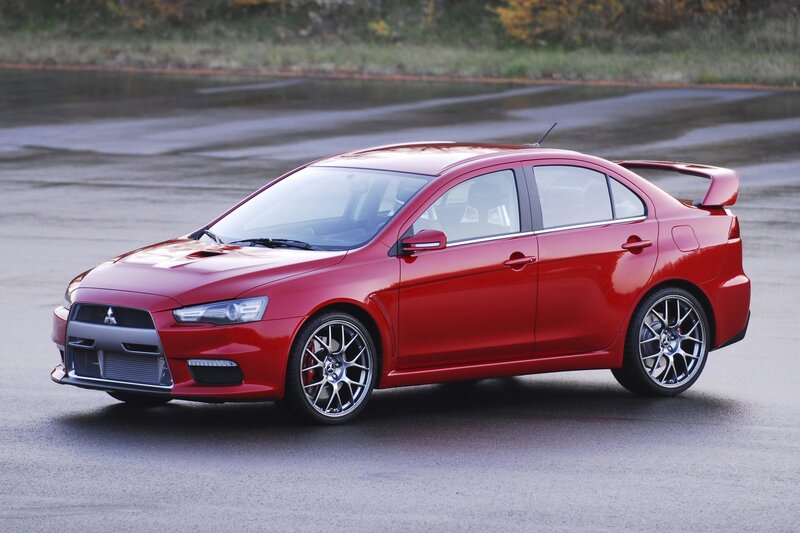red mitsubishi lancer evolution