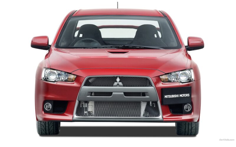 red mitsubishi lancer evolution