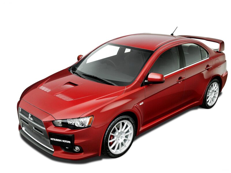 red mitsubishi lancer evolution