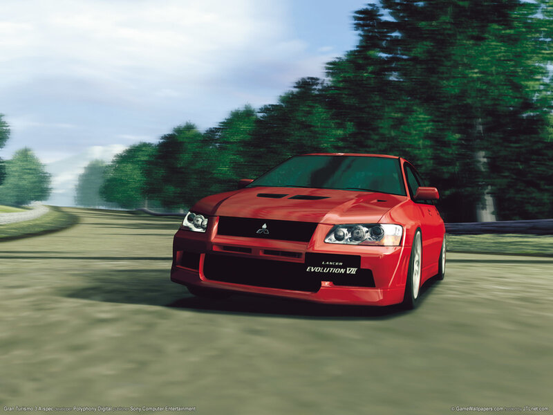 Red Mitsubishi Lancer Evolution VII
