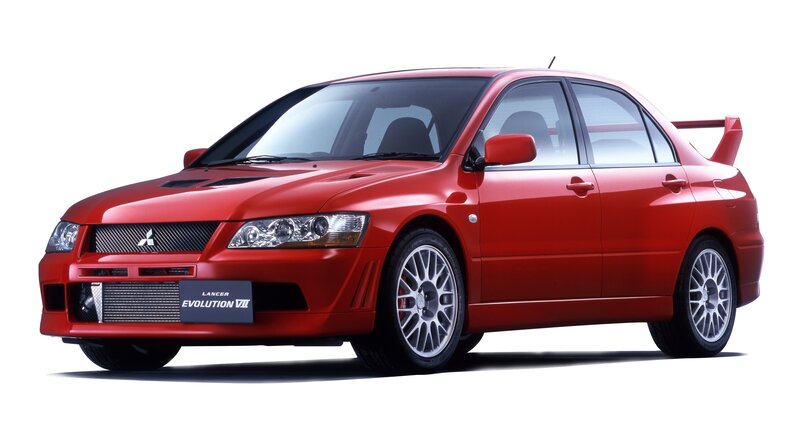Red Mitsubishi Lancer Evolution VII