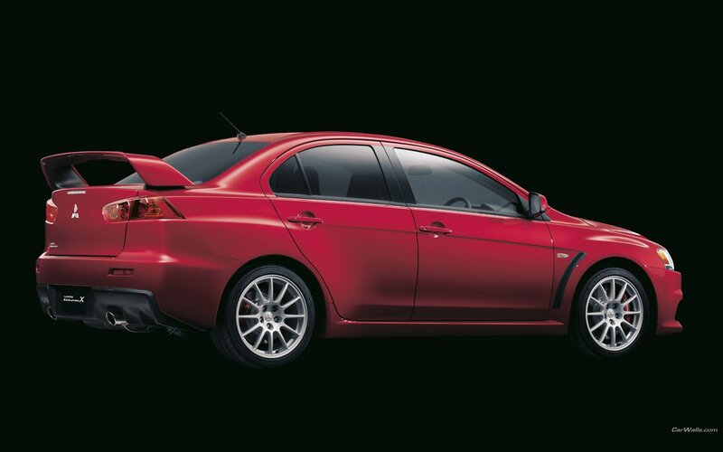 red mitsubishi lancer evolution x