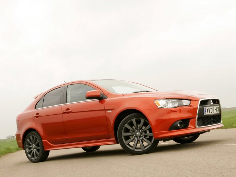Red Mitsubishi Lancer — Neutral, Morning