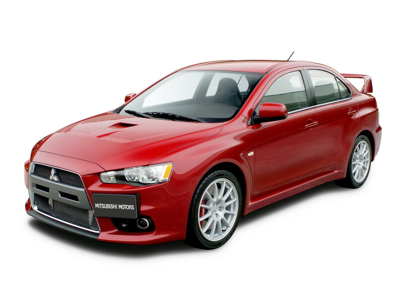 Red Mitsubishi Lancer — Neutral, Photograph, Car, Wheel, Grille, Black