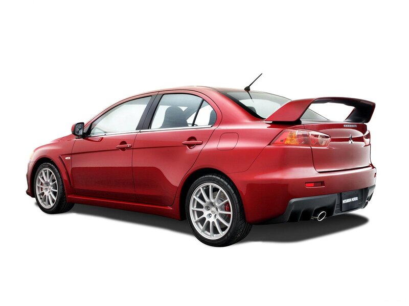 Red Mitsubishi Lancer — Neutral, Photograph, Car, Wheel, Spoiler, Black