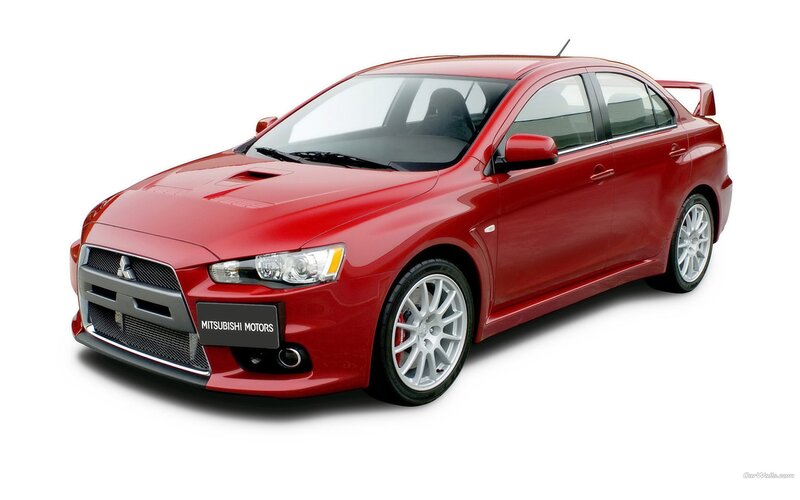 Red Mitsubishi Lancer — Neutral, Photograph, Car, Wheels, Grille, Black