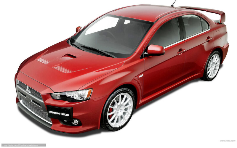 Red Mitsubishi Lancer — Neutral, Photograph, Car, Wheels
