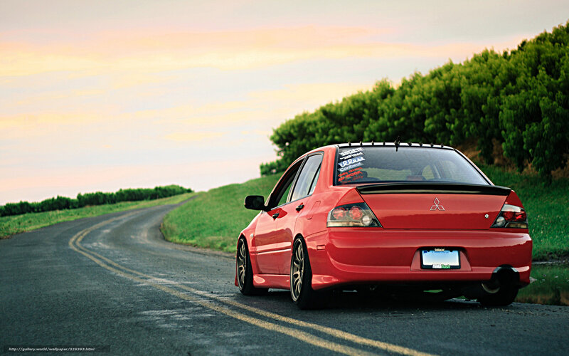 Red Mitsubishi Lancer — Serene