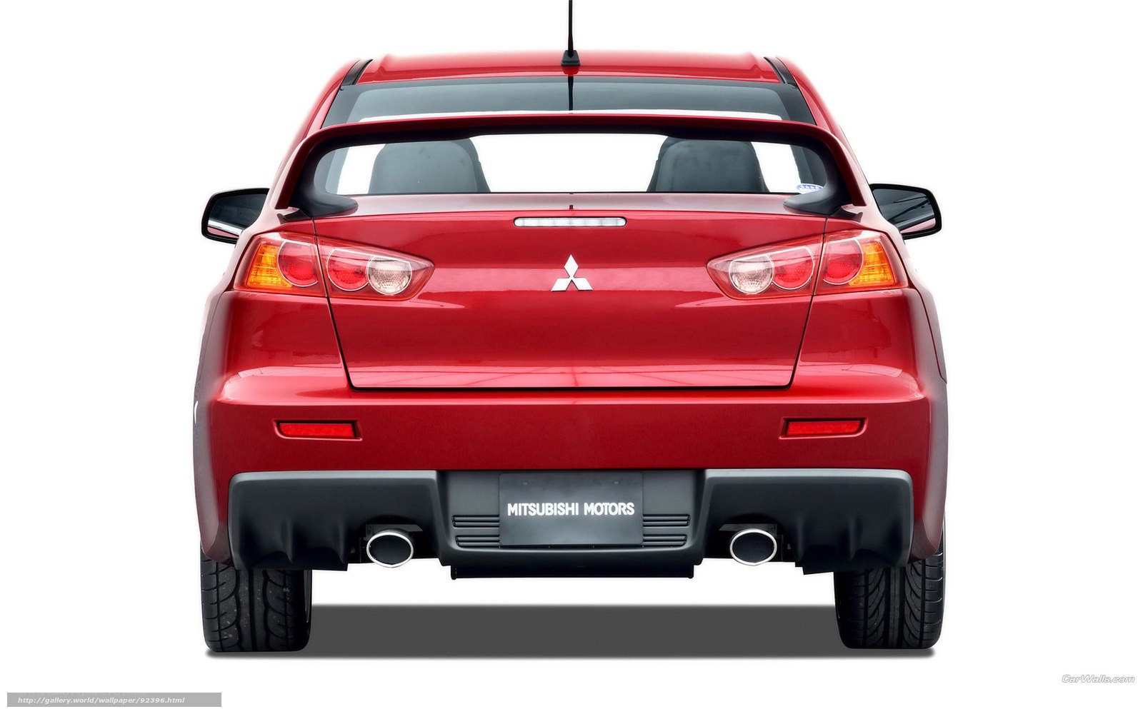 red mitsubishi lancer