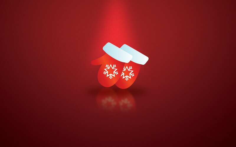 Red Mittens with Snowflakes — Festive