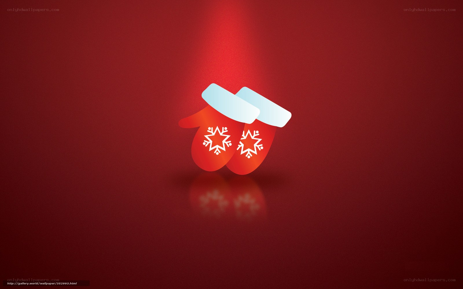 Red mittens with snowflakes