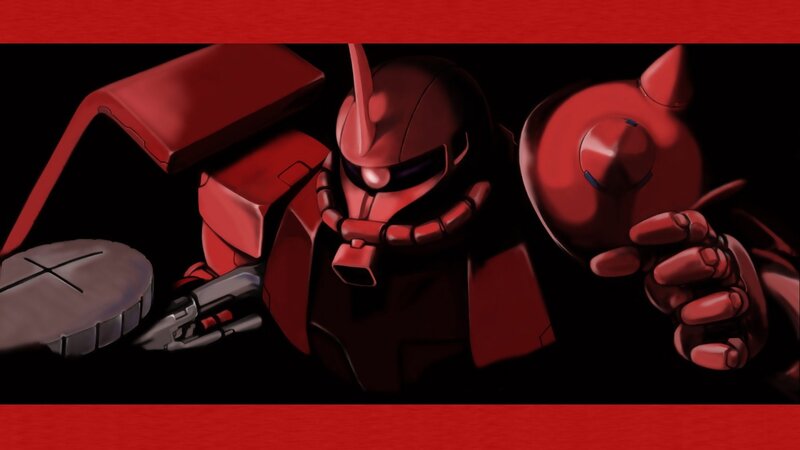 Red Mobile Suit — Dramatic, Digital Art, Robot