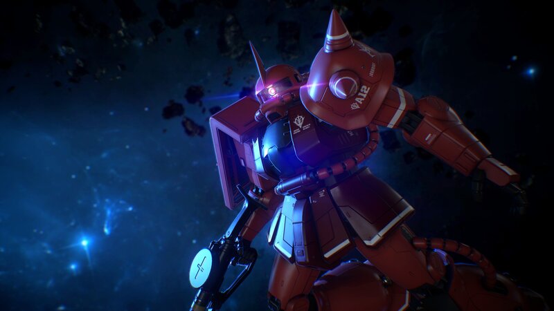 Red Mobile Suit Robot — Dramatic, Night, 3d Render