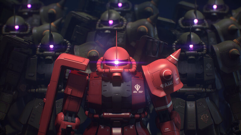 Red Mobile Suit Robot — Dramatic, Night, Digital Art
