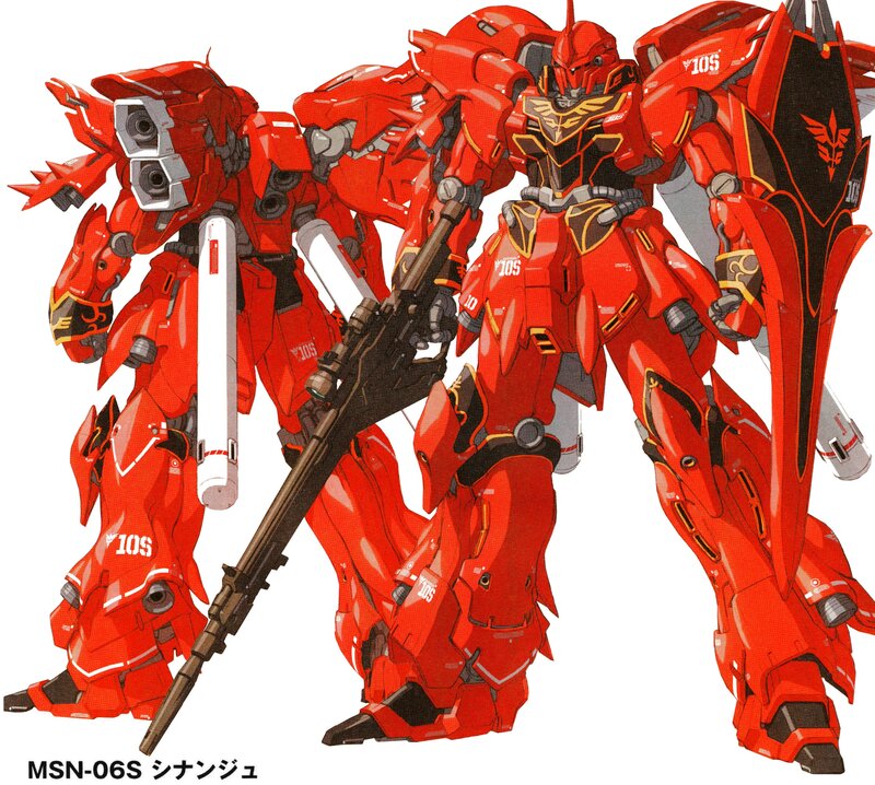 Red Mobile Suit Robots — Dramatic, Anime