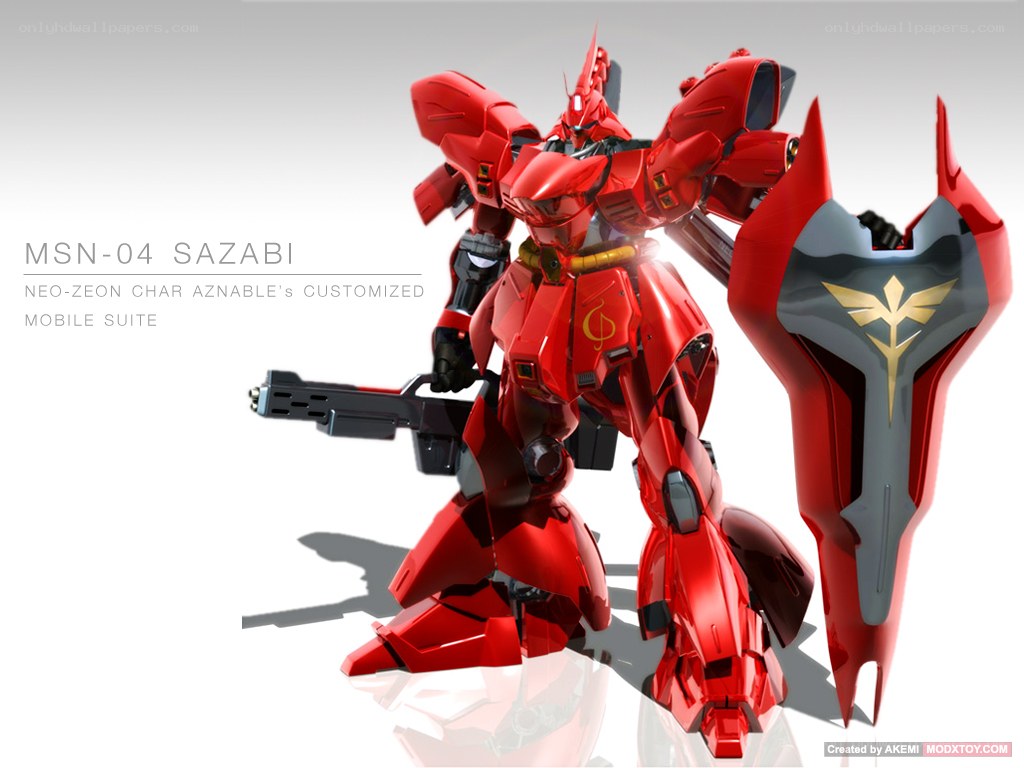Red mobile suit Sazabi