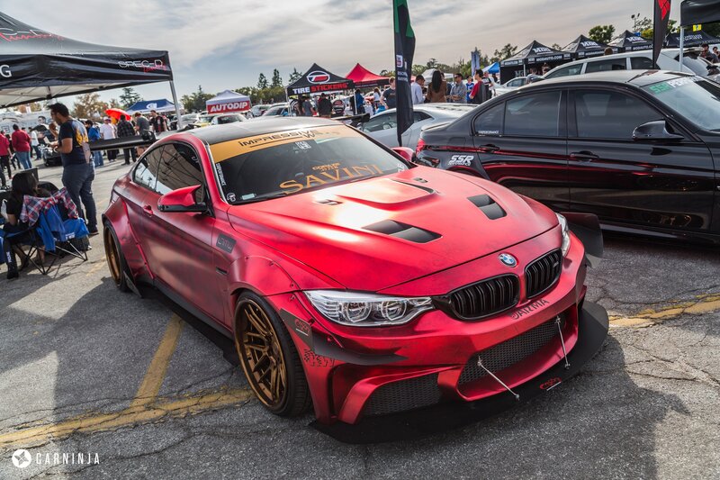 Red Modified BMW Car — Outdoor, Afternoon
