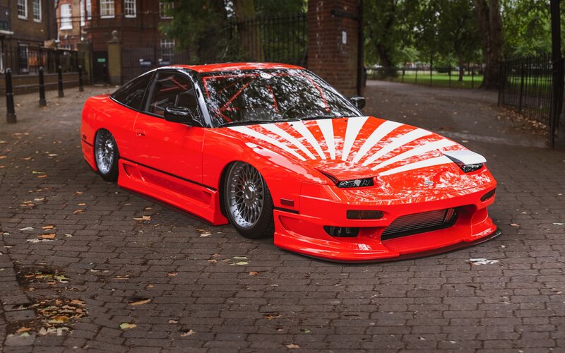 Red Modified Car — Calm, Autumn