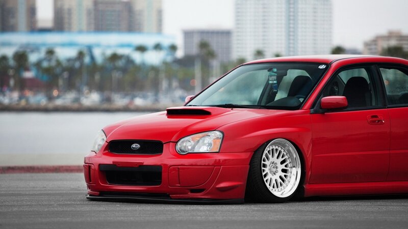 Red Modified Car — Calm, Photograph