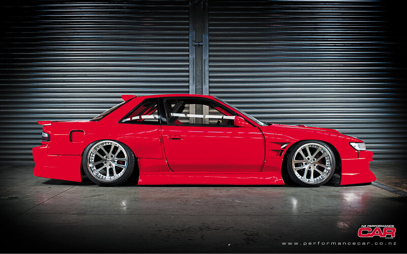 Red Modified Coupe Car — Dramatic