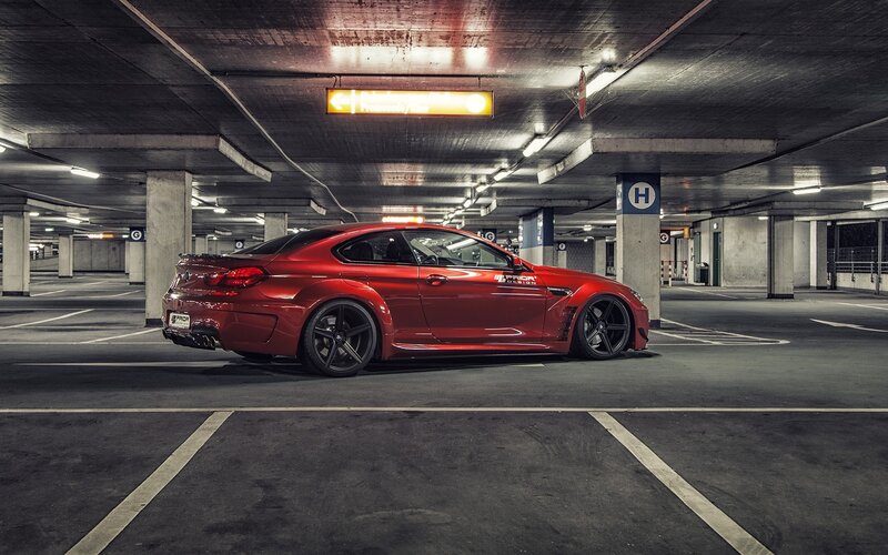 Red Modified Coupe — Dramatic, Night