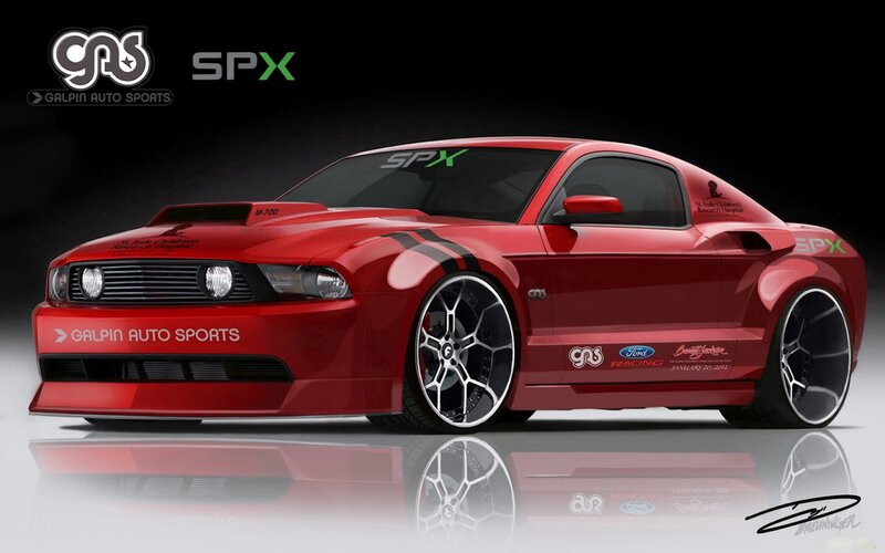 Red Modified Ford Mustang