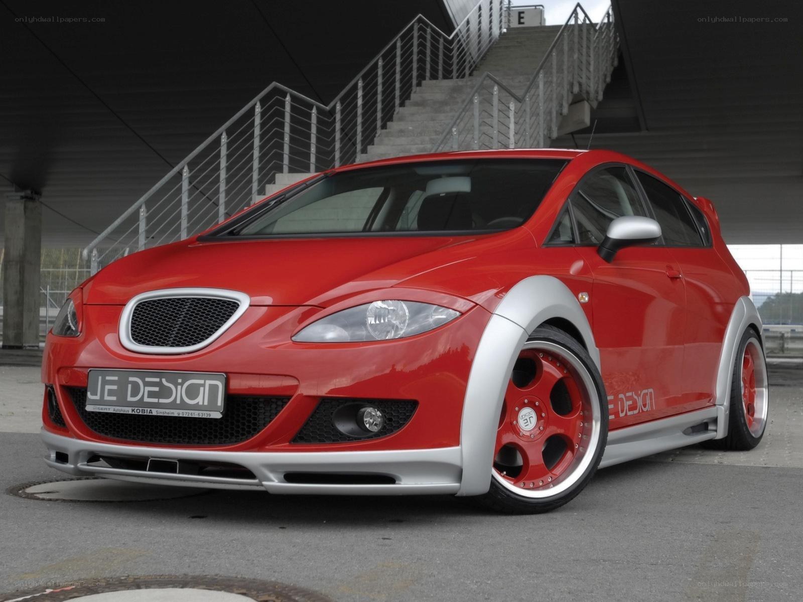 Red modified hatchback car