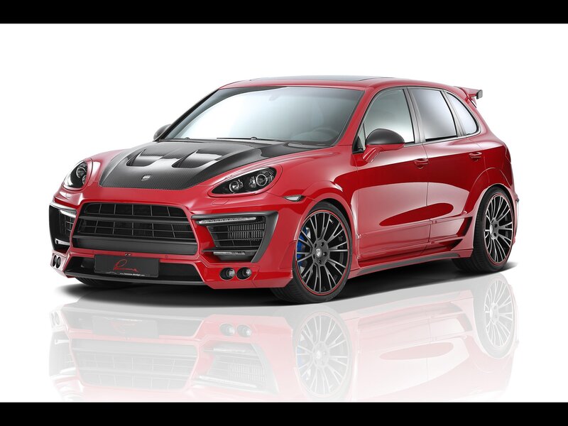 Red modified Porsche Cayenne