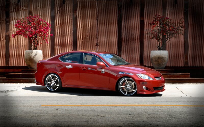 red modified sedan car