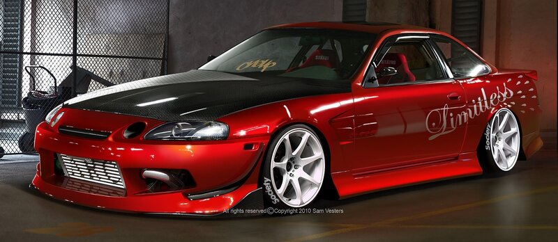 red modified sports car
