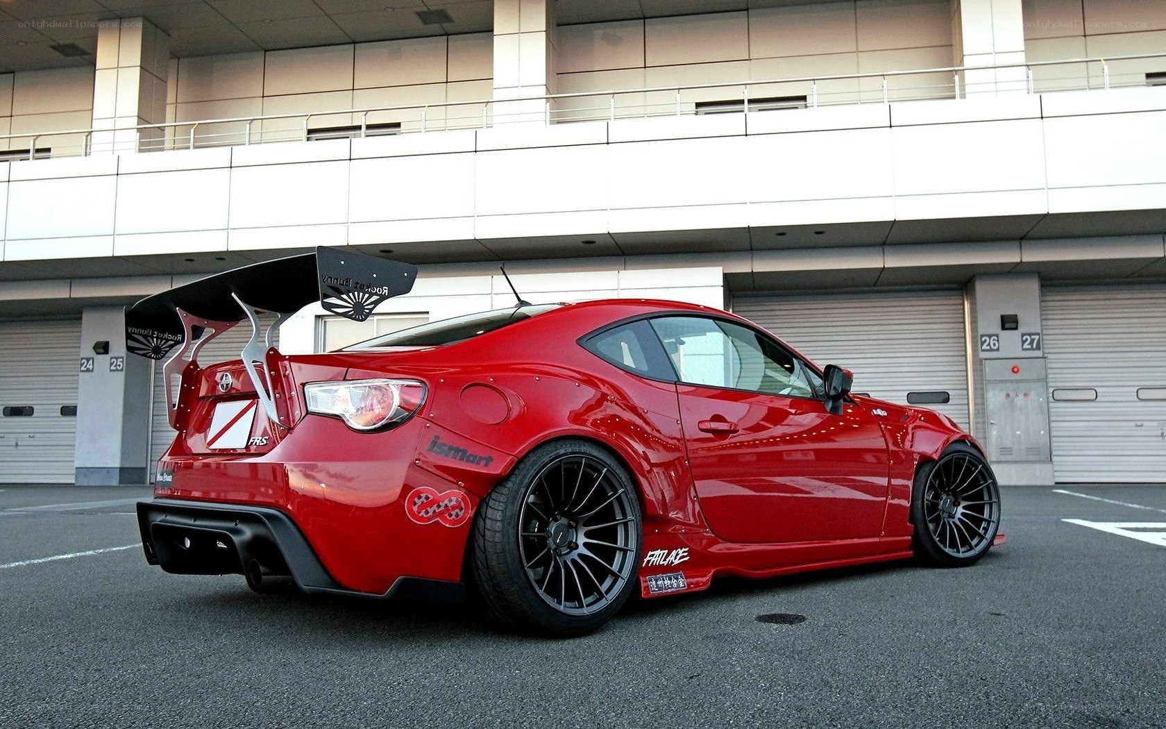 red modified sports car