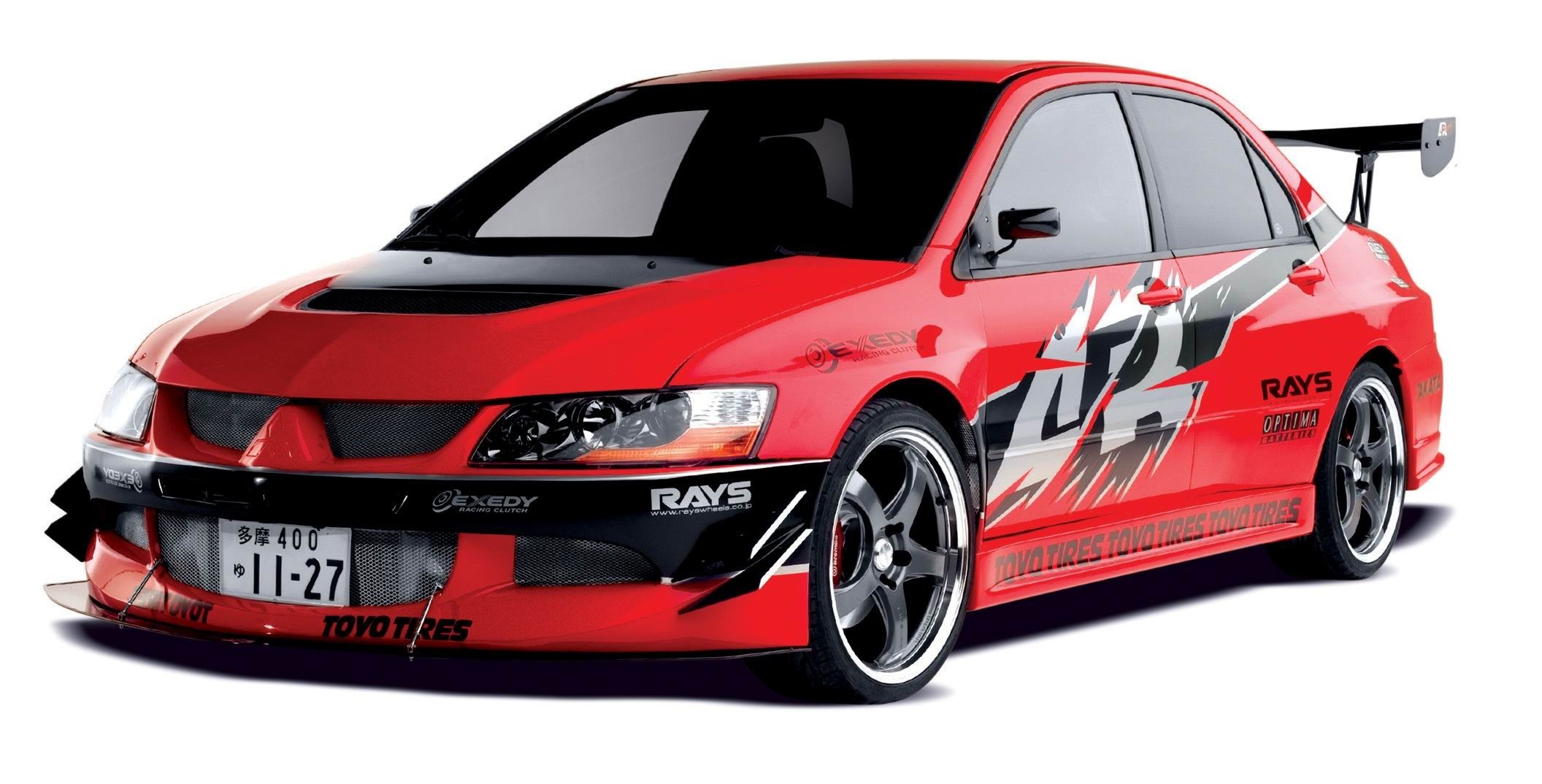 red modified sports car