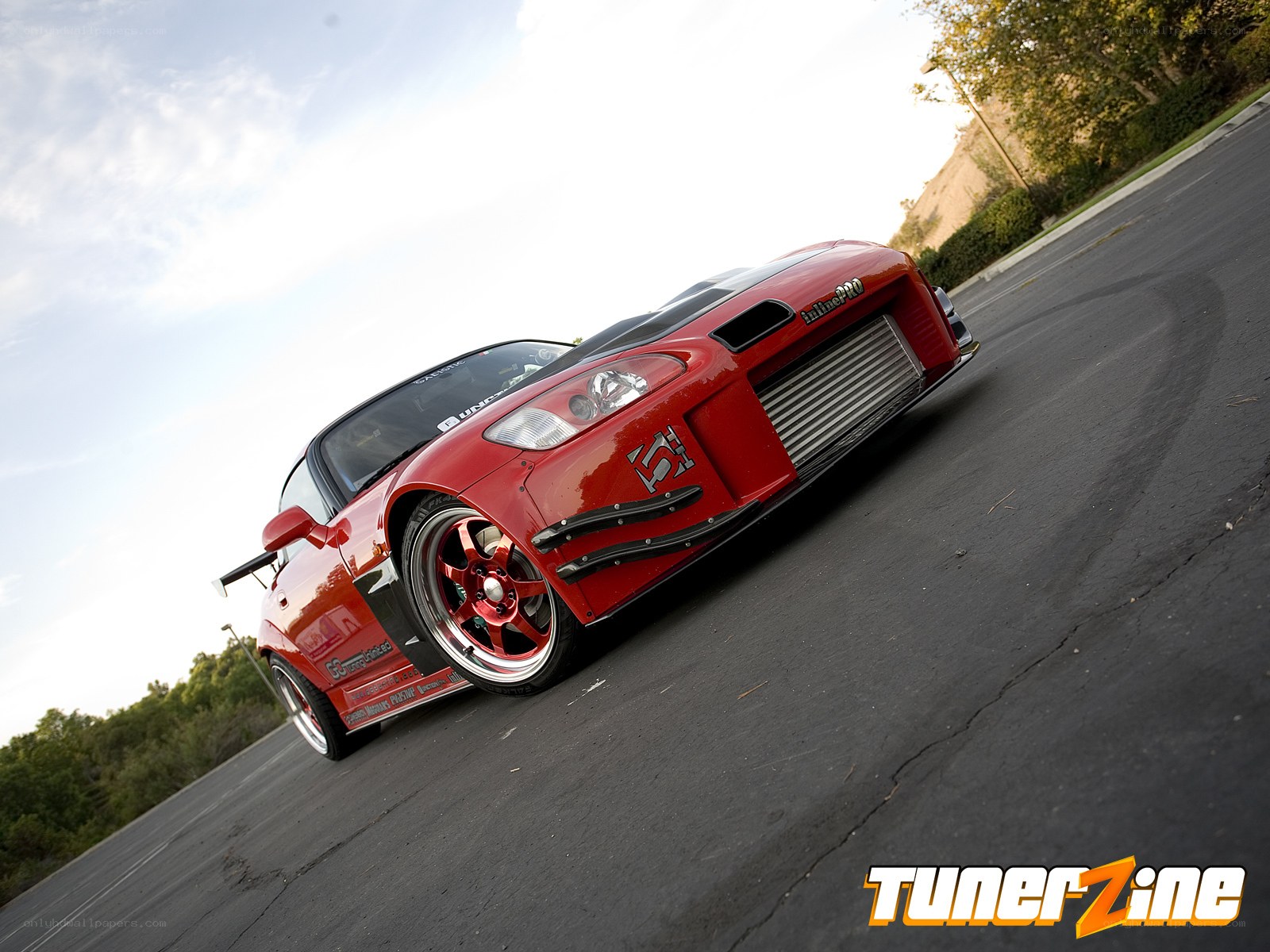 red modified sports car