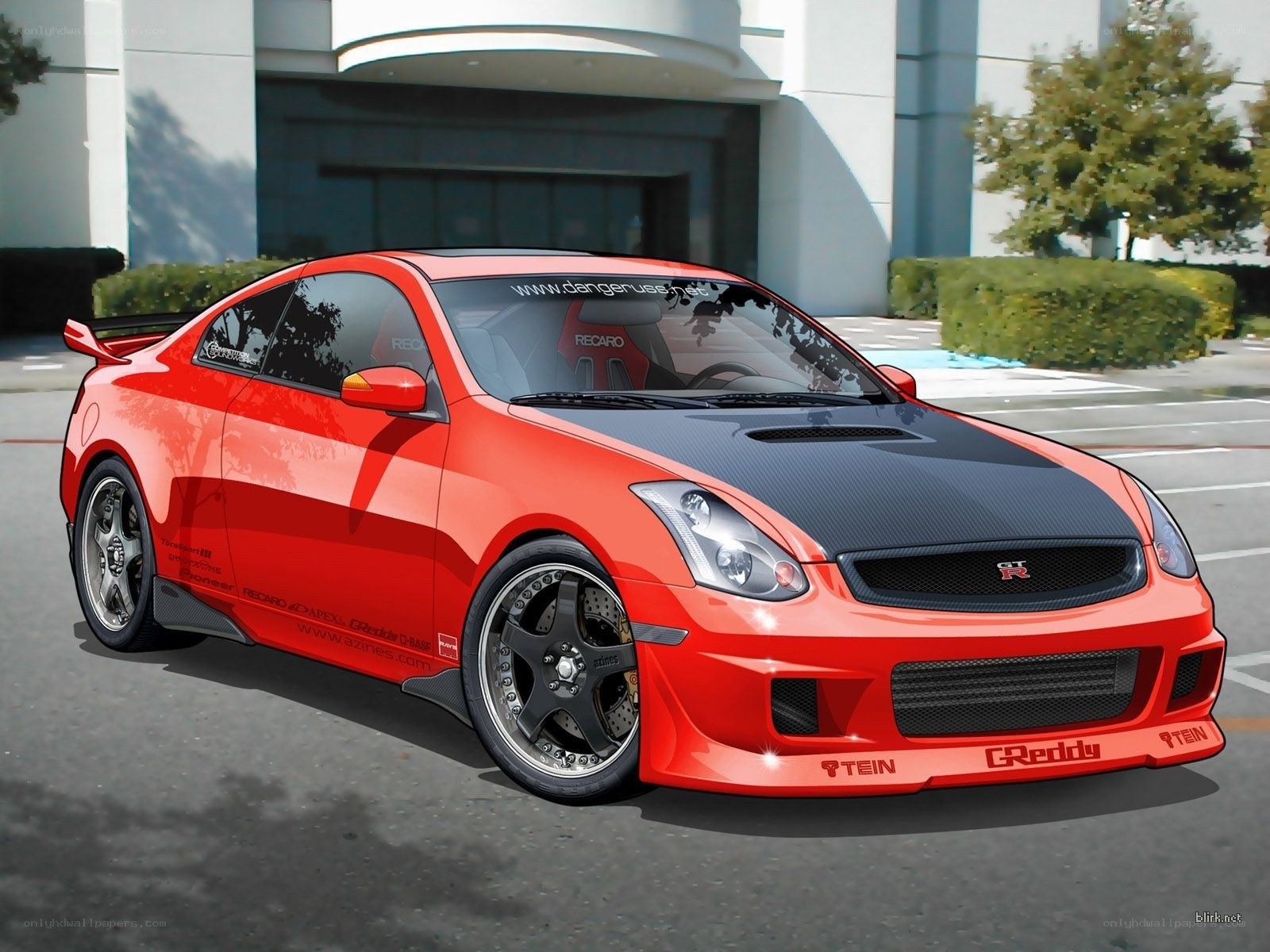 Red modified sports car