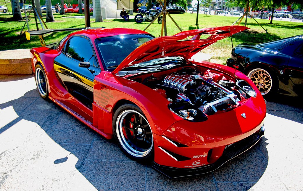 red modified sports car