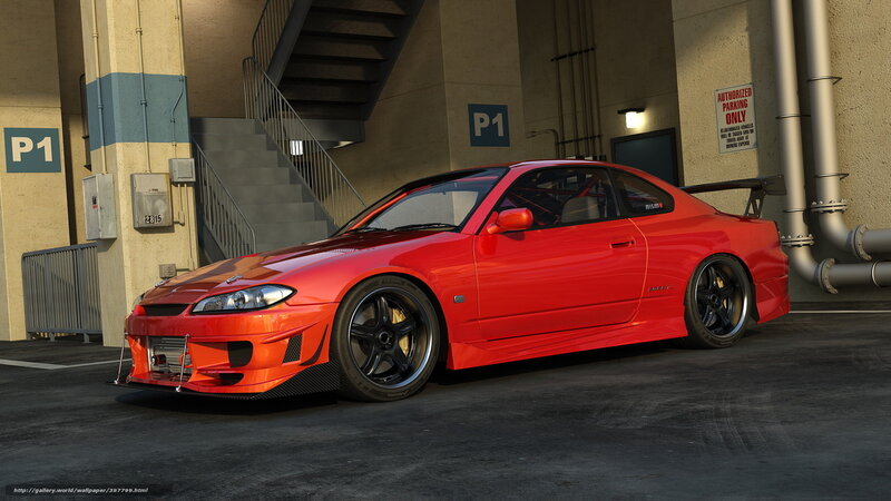 Red Modified Sports Car — Dramatic, 3d Render, Staircase