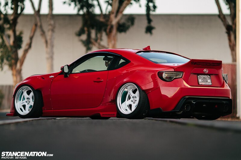 Red Modified Sports Car — Dramatic, Afternoon, Photograph