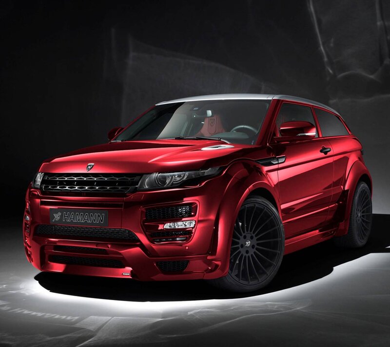 Red Modified SUV — Dramatic, Photograph
