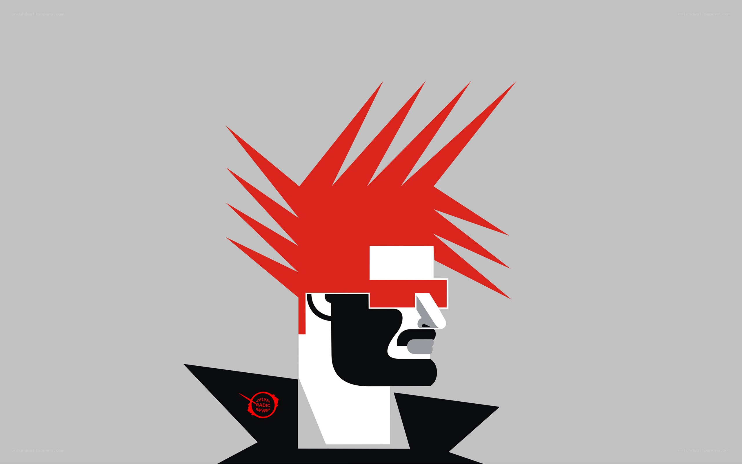 Red mohawk punk illustration