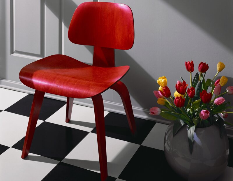 Red Molded-wood Chair