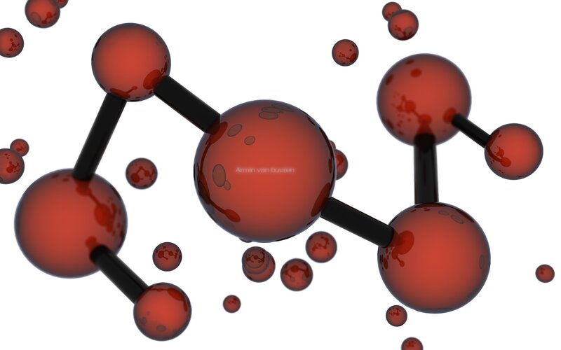 Red molecular structure