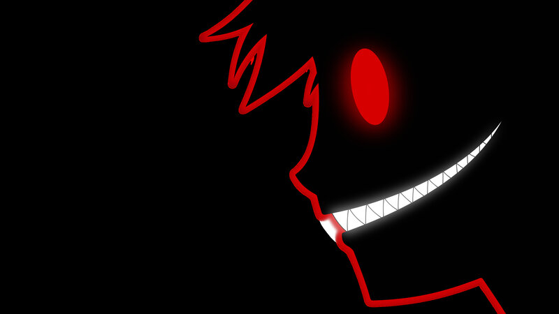 red monster face illustration