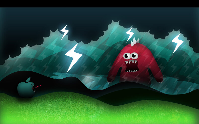 Red Monster in Storm