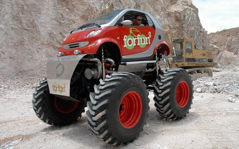 Red Monster Truck — Dramatic, Afternoon, Photograph