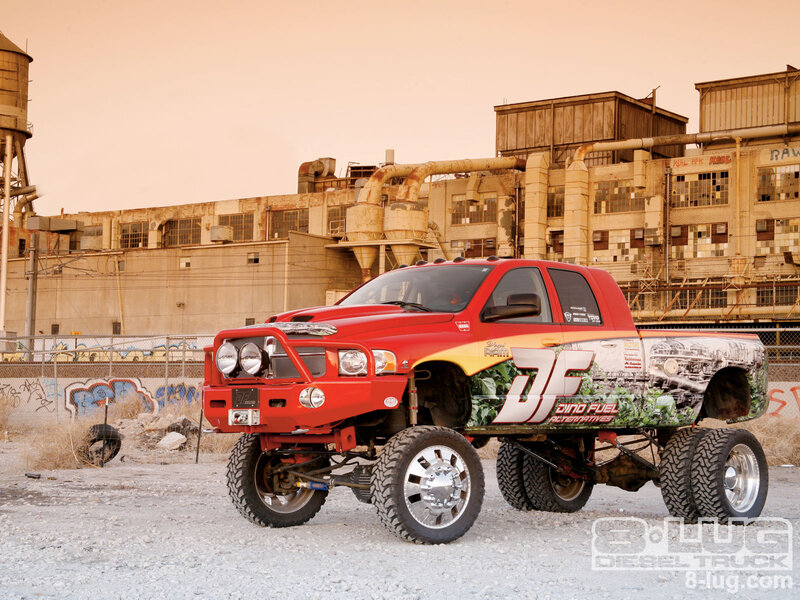 Red Monster Truck — Dramatic, Sunset