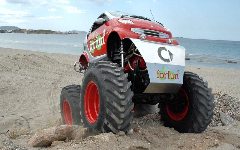 Red Monster Truck — Outdoor, Afternoon