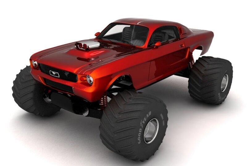 Red Monster Truck — Static