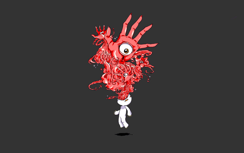 red monster with one eye