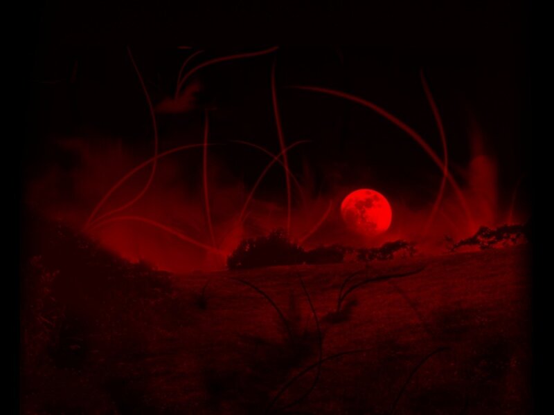 Red Moon over Hill