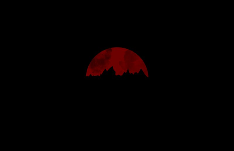 Red Moon over Mountains — Black